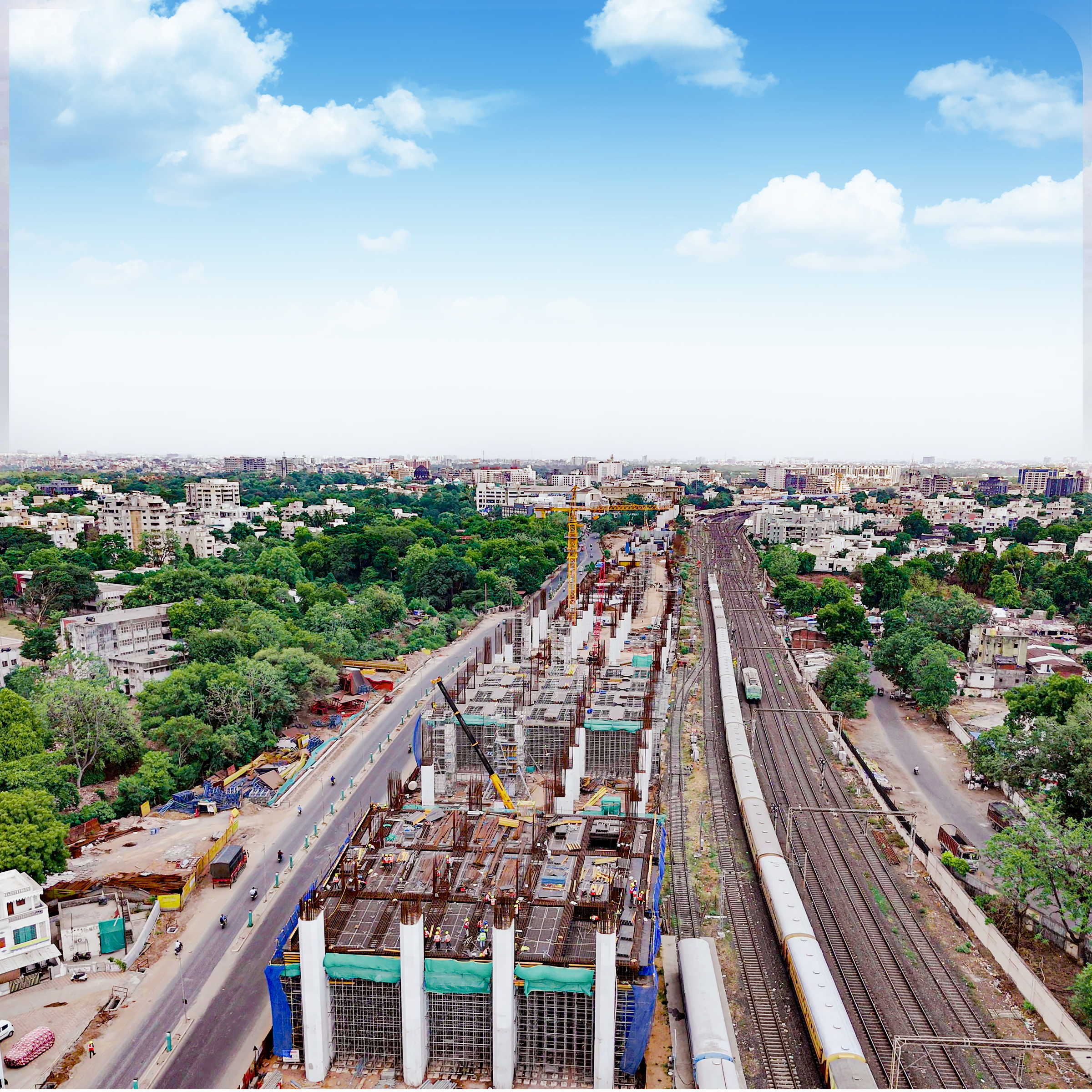 ખેડા જિલ્લામાં આનંદ બુલેટ ટ્રેન સ્ટેશન પર કામ પ્રગતિમાં છે, ઓગસ્ટ 2023